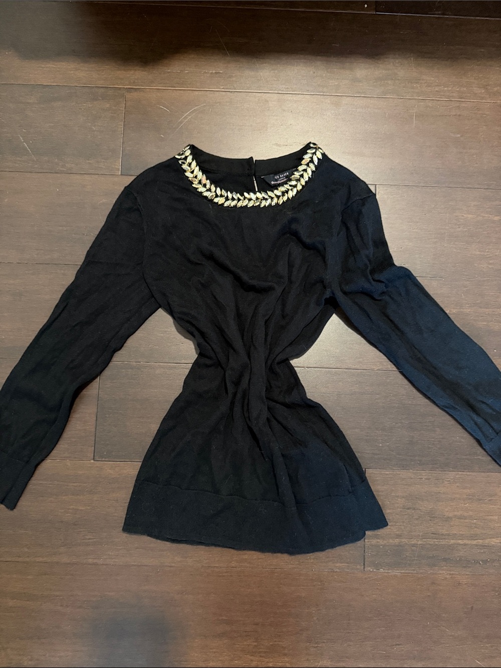Ted Baker Black Embellished Neck Sweater